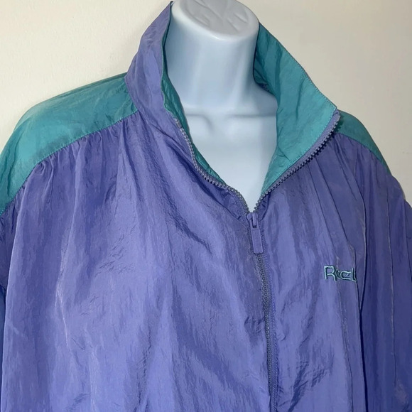 90’a Vintage Retro Purple and Teal Zip Up Windbreaker - Picture 2 of 11